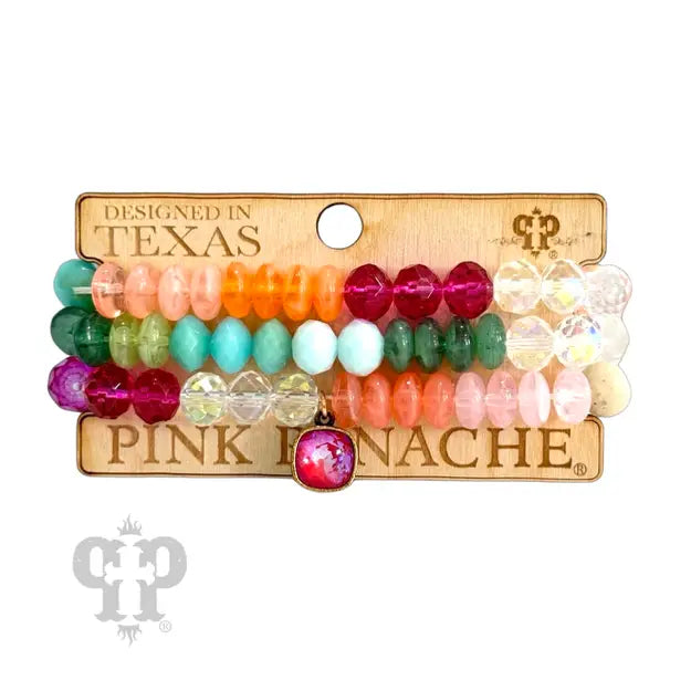 Multi-Color Chunky Bead Bracelet Set
