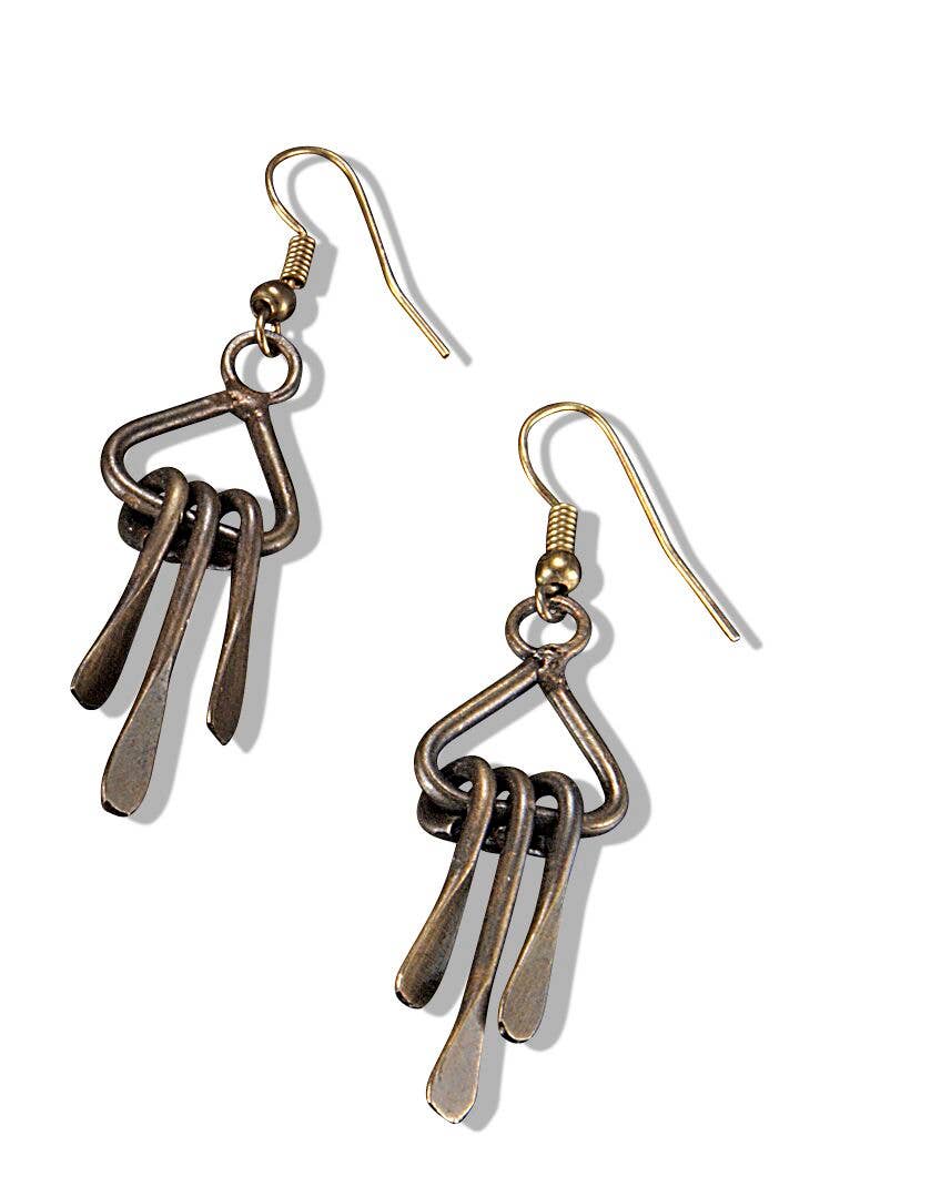 Banjara Small Fringed Triangles Earrings