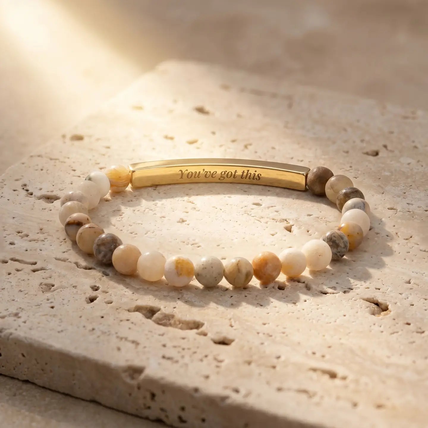 Secret Message "Loved" Stone Bracelet