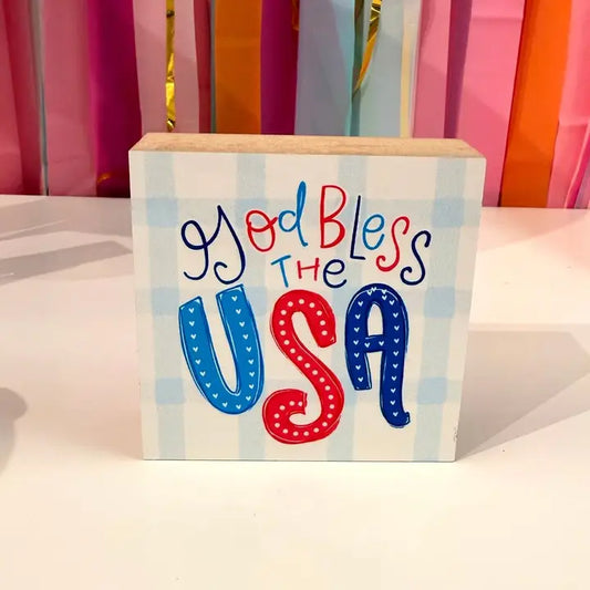 Good Bless the USA Wood Block