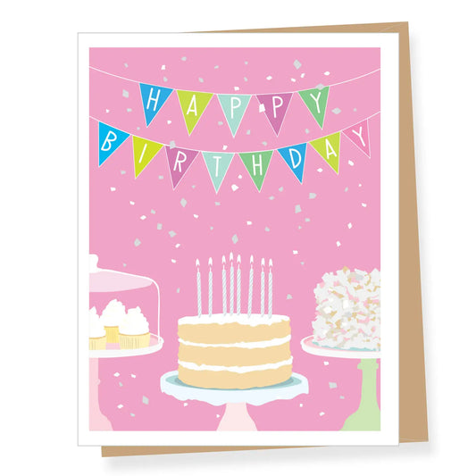 Pink Cake Birthday Card