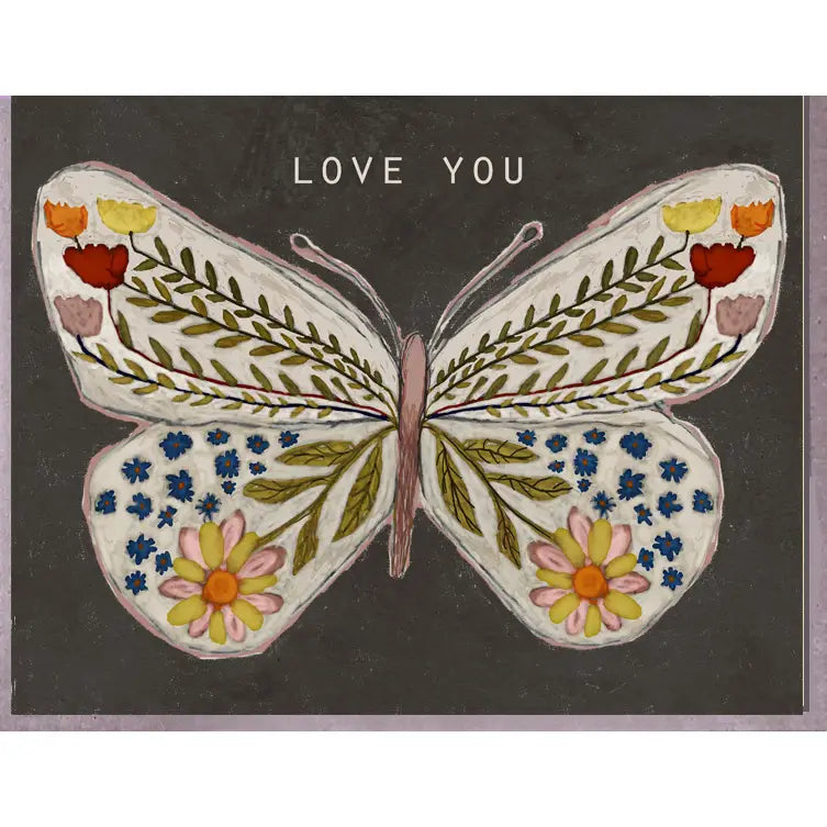 Butterfly Flowers Love You Greeting Card