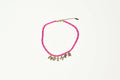 Mother Bubble Cord Necklace - Hot Pink/Gold
