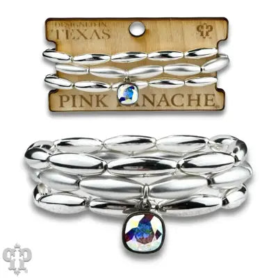 Matte and Shiny Tube Bead Bracelet Stack