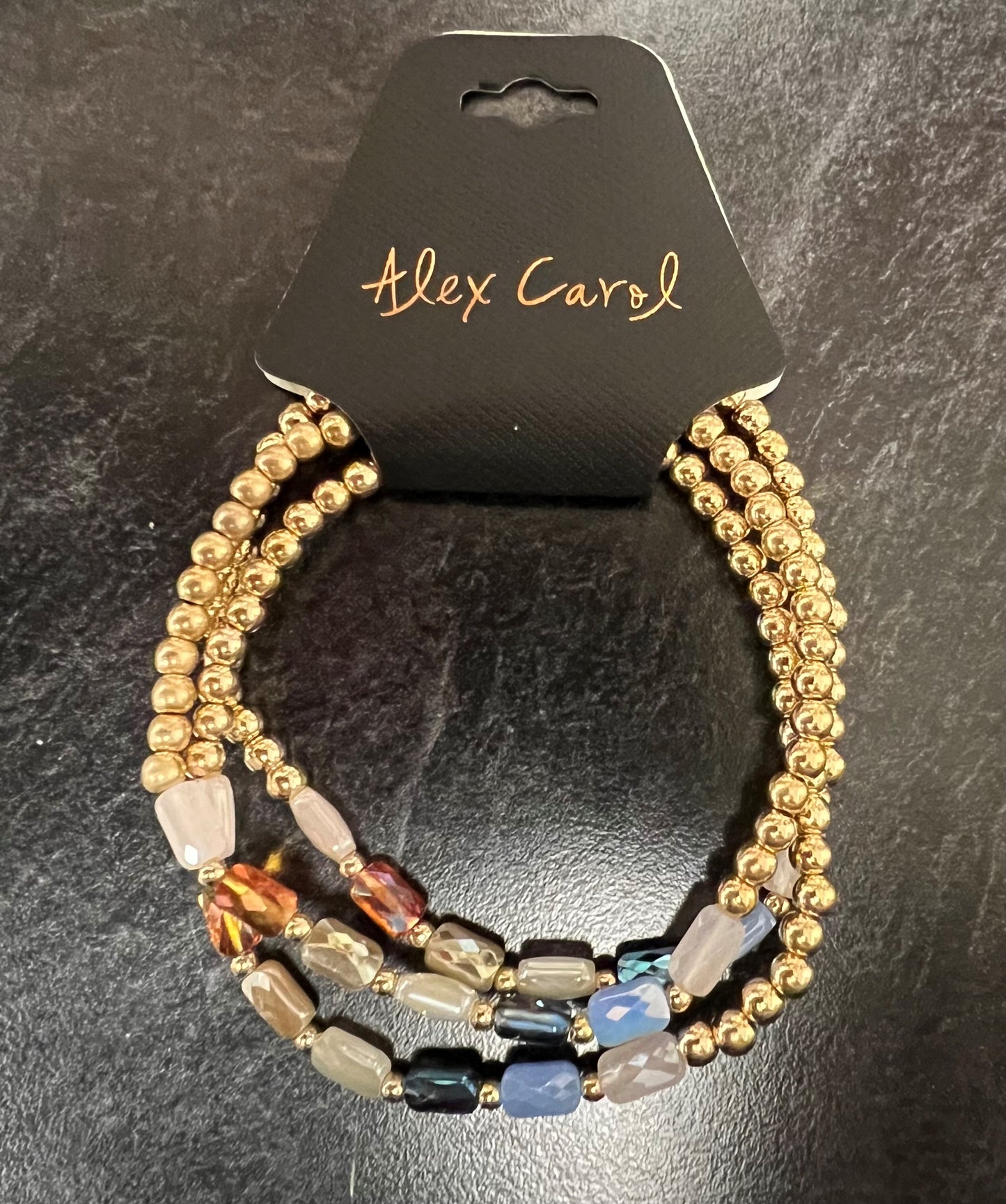 Crystal & Gold Ball Beaded Bracelet Sets