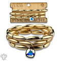 Matte and Shiny Tube Bead Bracelet Stack
