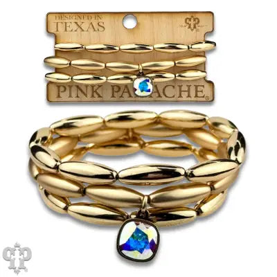 Matte and Shiny Tube Bead Bracelet Stack