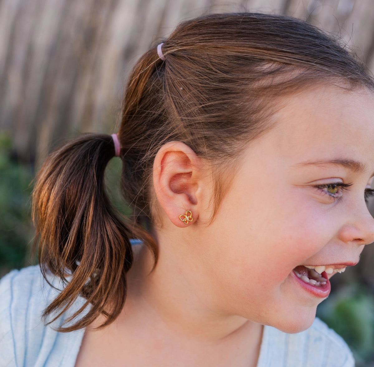 Children's Gold Screw-Back Butterfly Earrings
