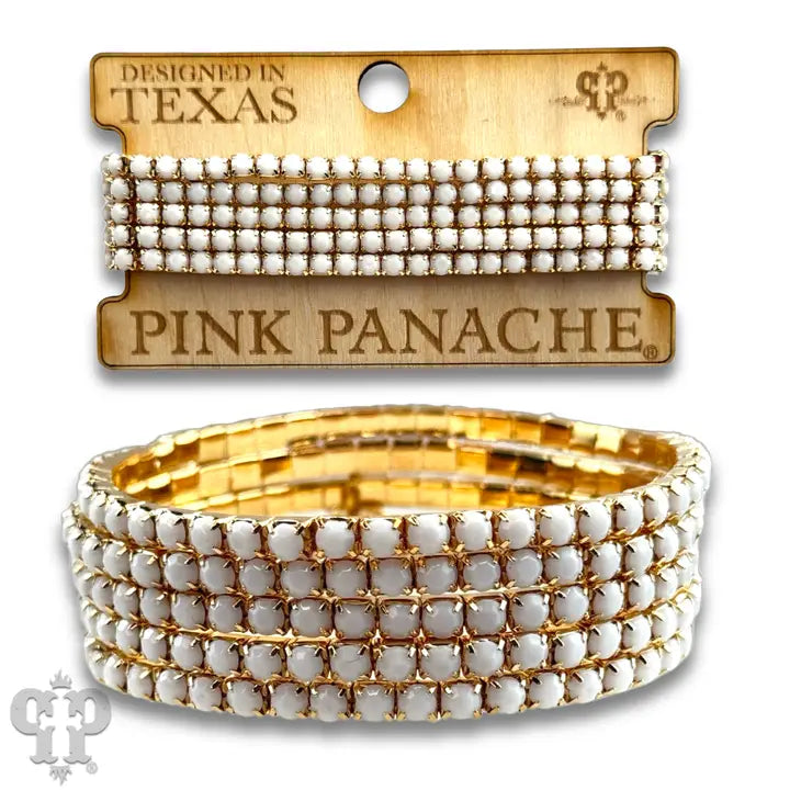 Prong Set Rhinestone Bead Bracelet