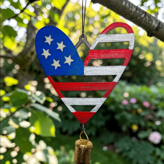 Flag Wind Chime Heart Bell