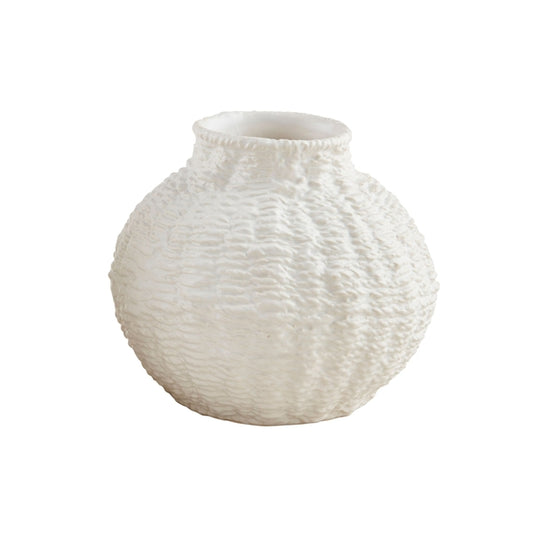 Cream Woven Ceramic Vase