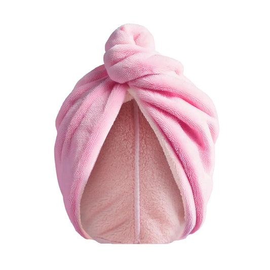 Pink Towel Hair Wrap