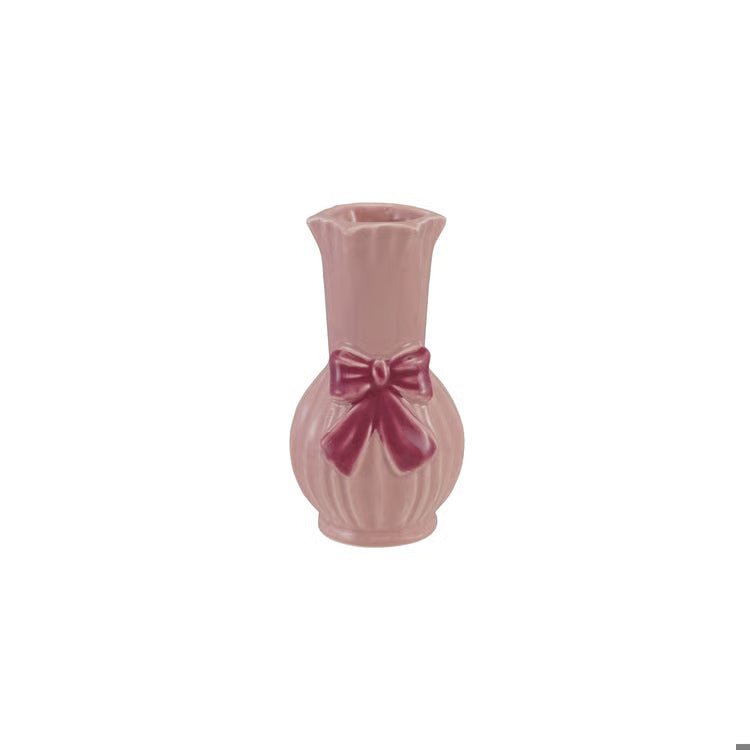 Hand-Painted Ceramic Bow Mini Vase