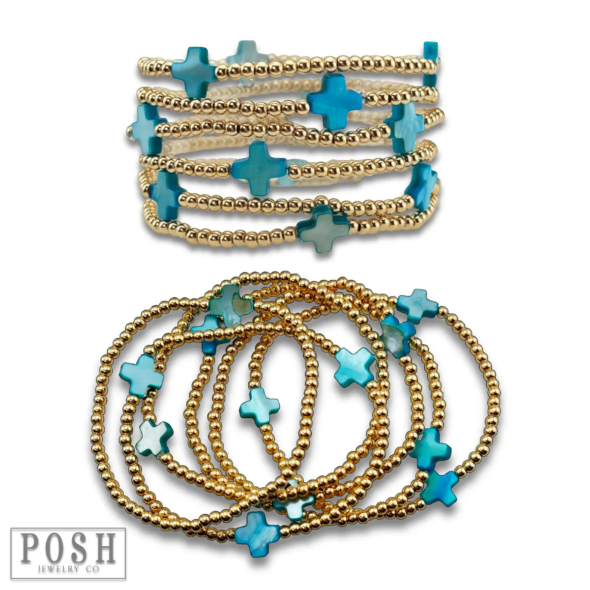 Beads & Cross Stack Bracelet Sets