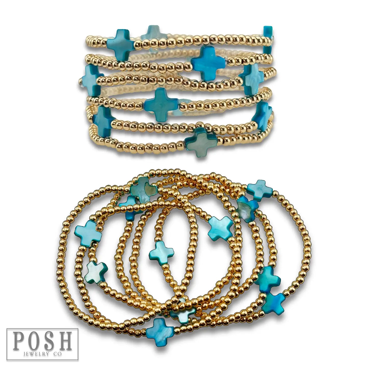 Beads & Cross Stack Bracelet Sets