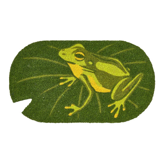 Frog on Lily Pad Non-Slip Coir Mat