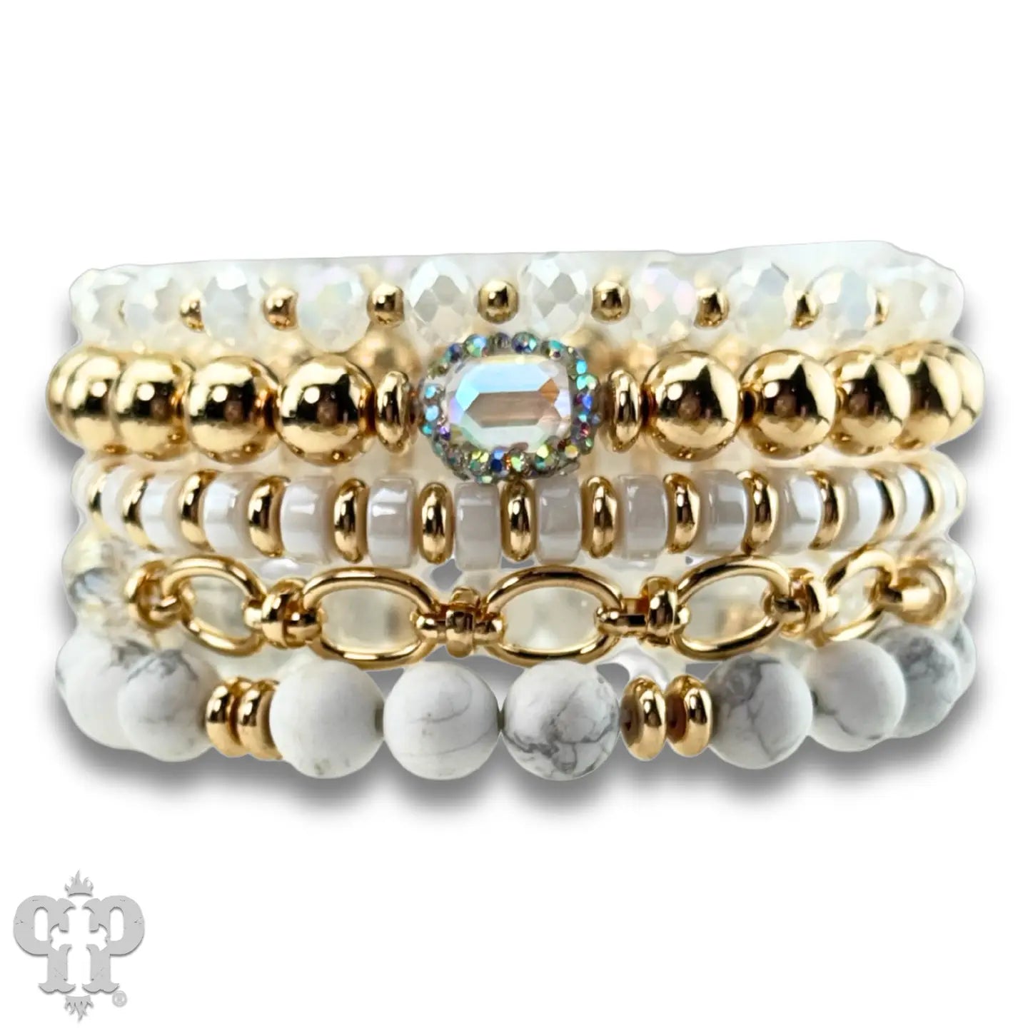 Mixed Metal Chain Beaded Bracelet