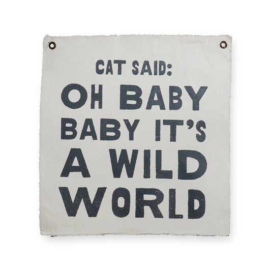 "Cat Said" Hand Printed Wall Hanging