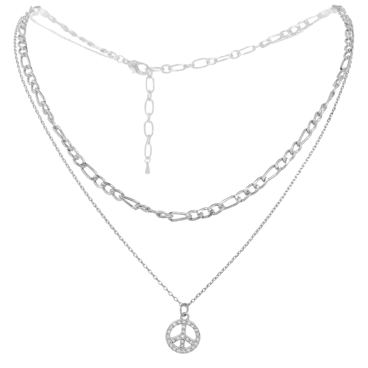 Peace Charm Layered Chain Necklace