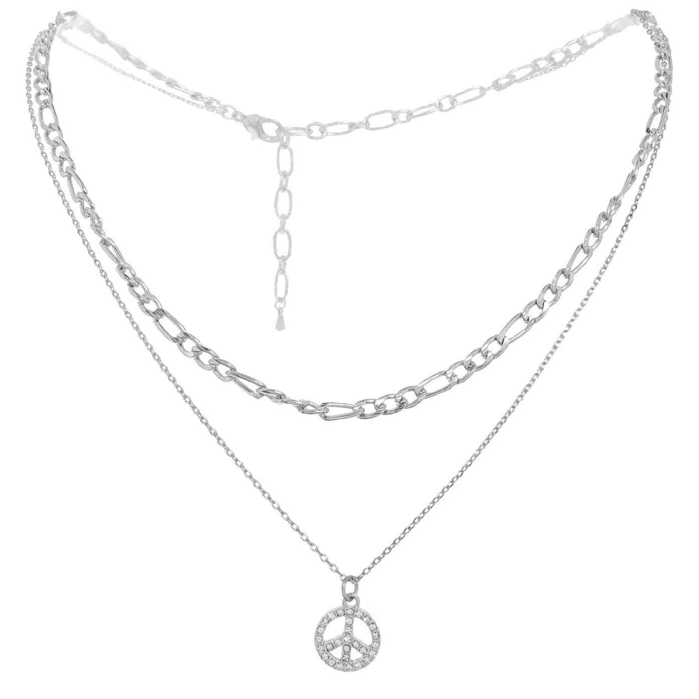 Peace Charm Layered Chain Necklace