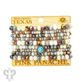 Nine Strand Faceted Bead Bracelet Set with Austrian Crystal