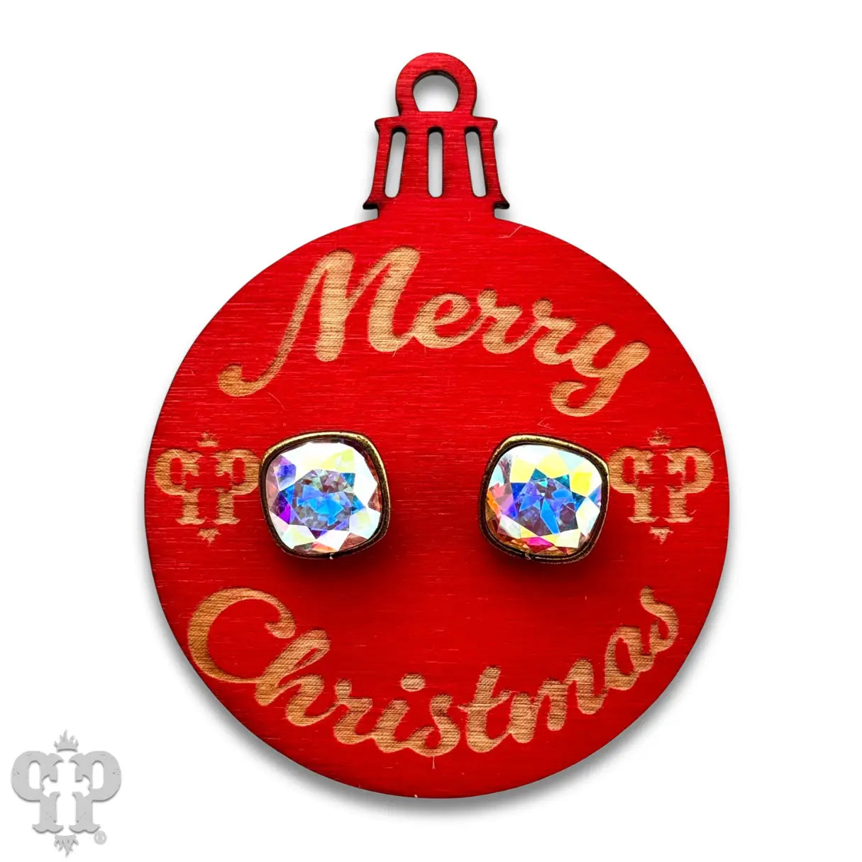 Austrian Crystal Stud Earring on Christmas Ornament