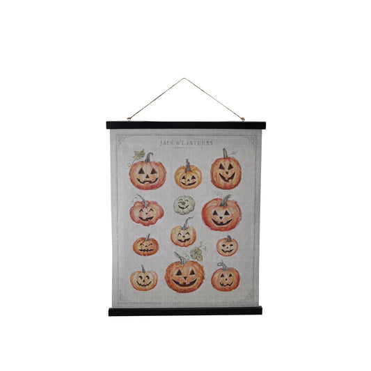 Scroll Wall Décor with Jack-O-Lanterns & Jute Hanger