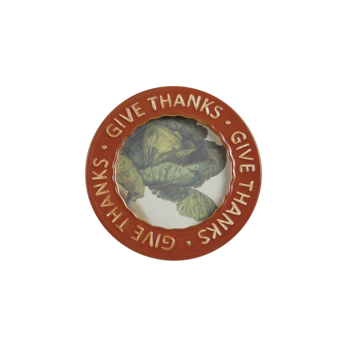 "Give Thanks" Stoneware Round Photo Frame