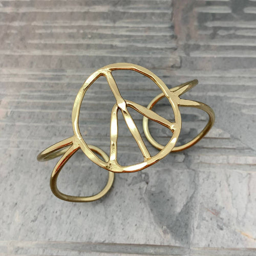 Adjustable Peace Sign Cuff Bracelet