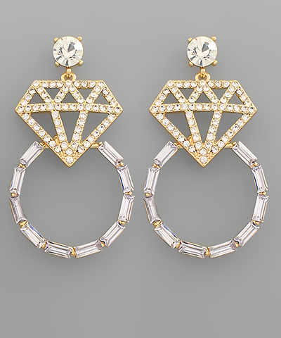 Diamond Ring Shape Earrings