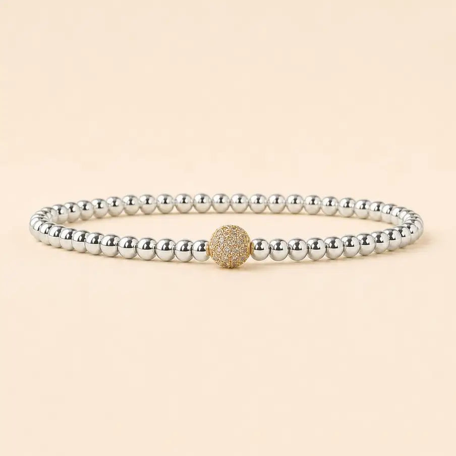 Tarnish Resistant Mixed Metal Beaded Layering Bracelets
