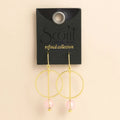 Refined Glass Drop Earrings - Pink/Gold