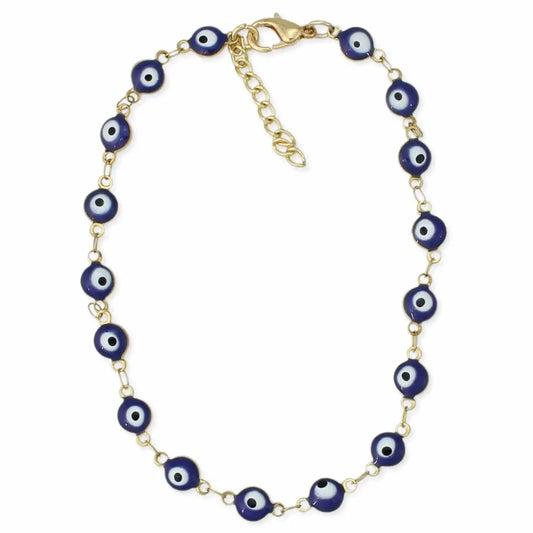 Blue Eye Gold Link Anklet
