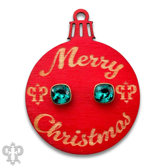 Austrian Crystal Stud Earring on Christmas Ornament