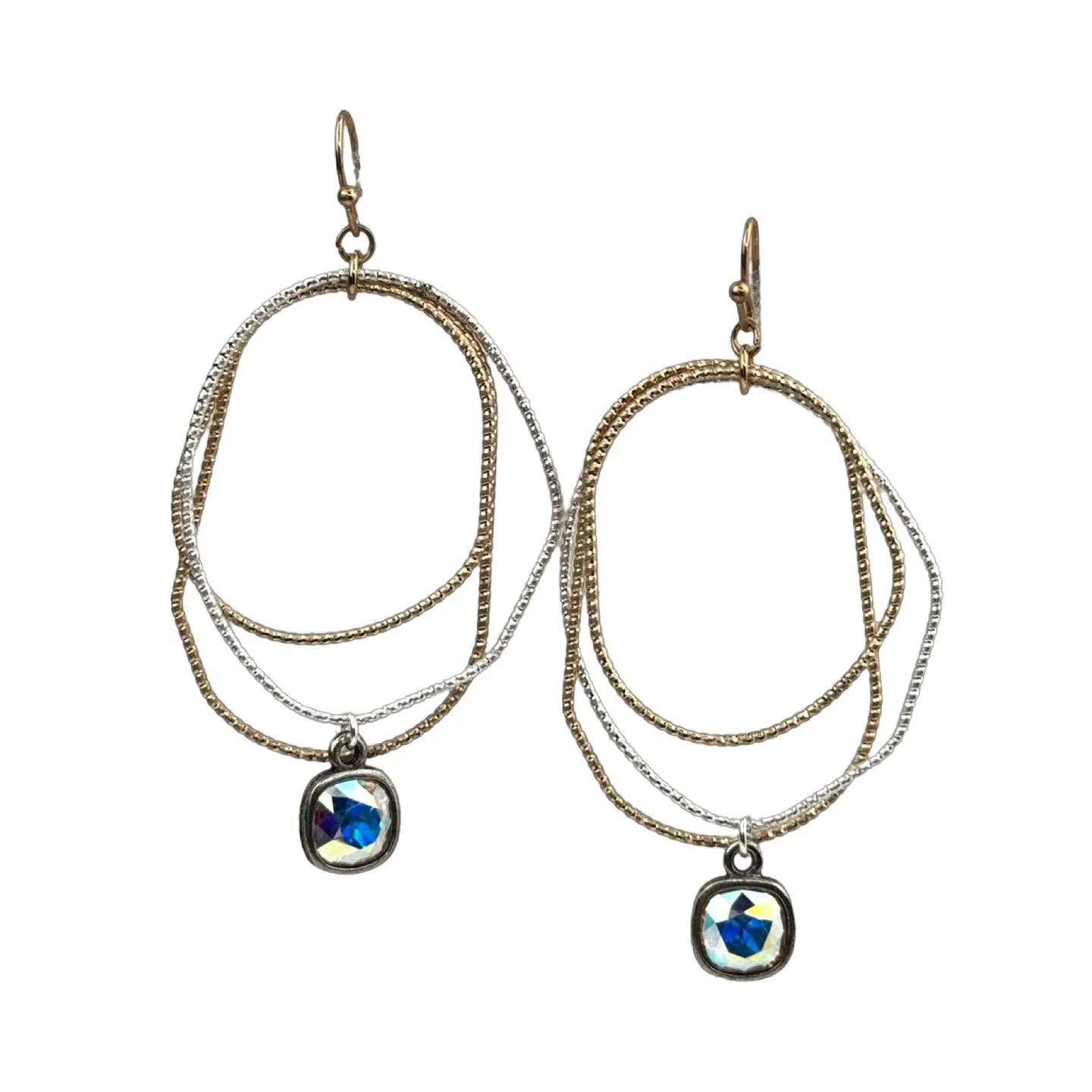 Austrian Crystal Freeform Oval Earring