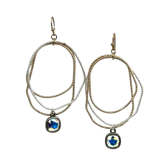 Austrian Crystal Freeform Oval Earring