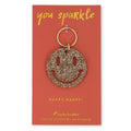 Gold Glitter Keychain - Smiley Face