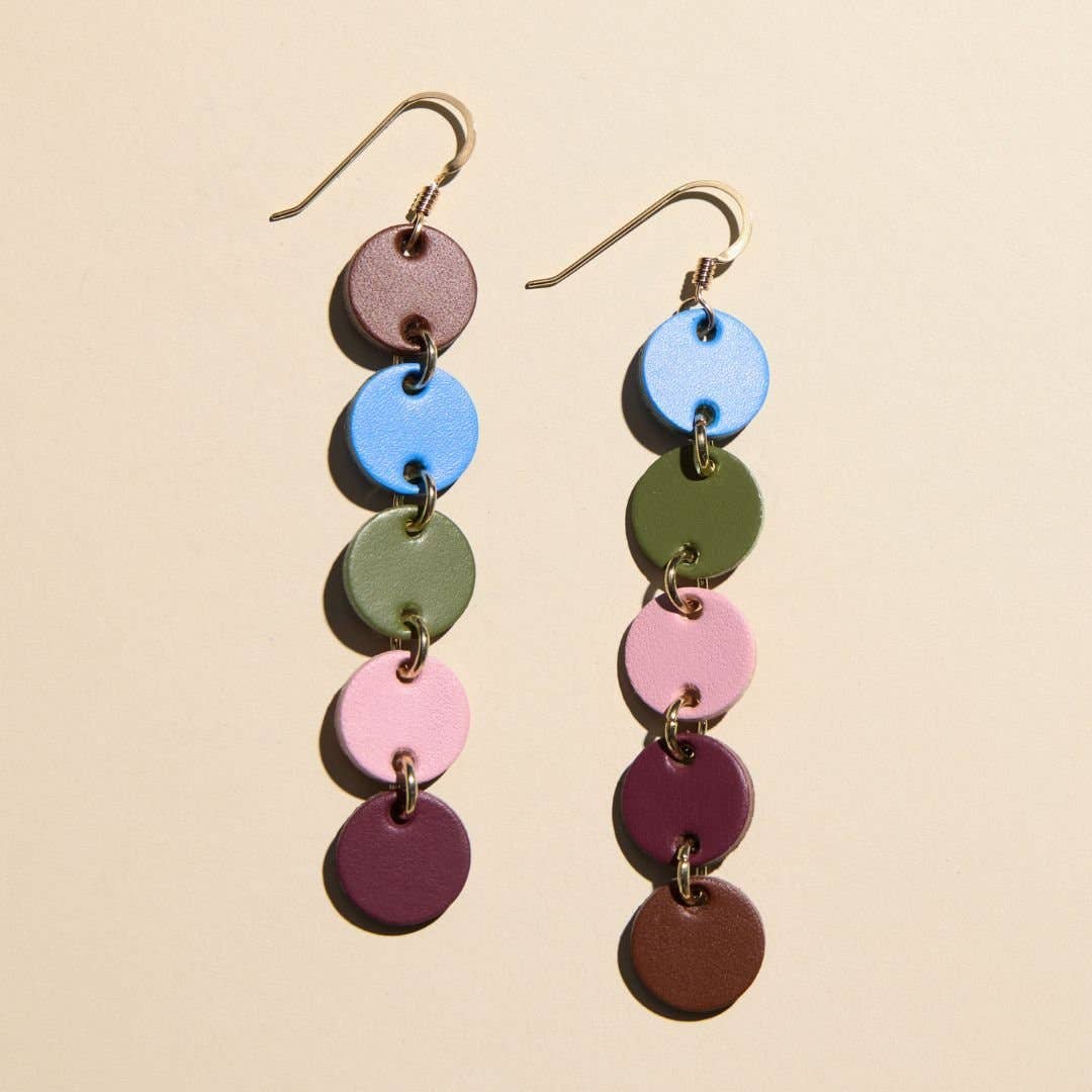 Fall Multicolor Sylvie Leather Dangle Earrings
