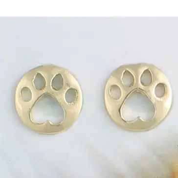 Gold Paw Post Earrings