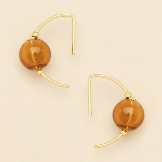 Refined Glass Hoop - Topaz/Gold