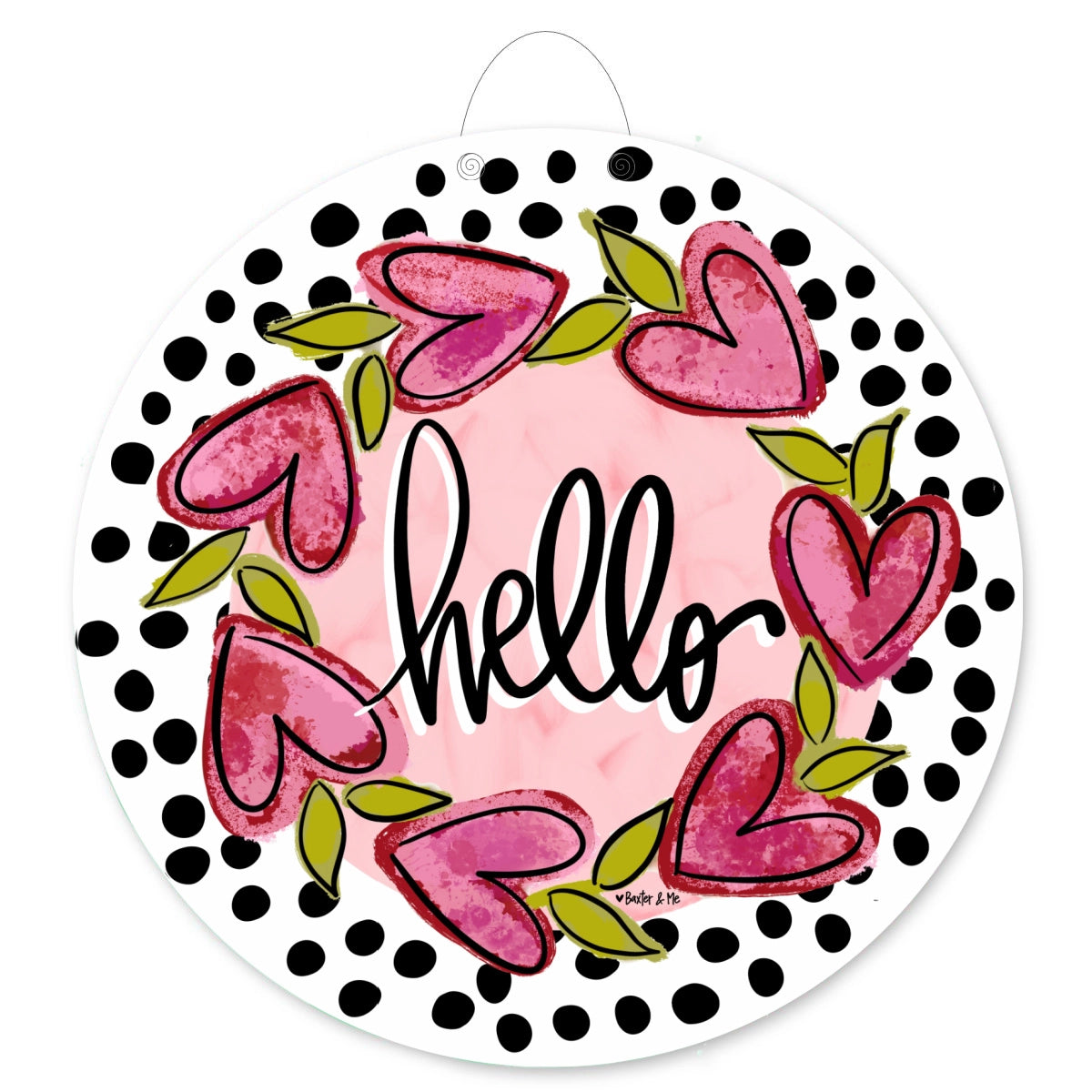 Hello Heart Vine Wreath Door Hanger