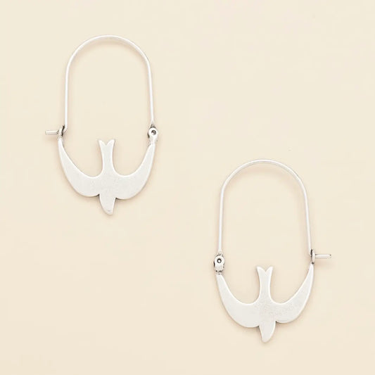 Refined Icon Earring - Swallow Hoop/Silver