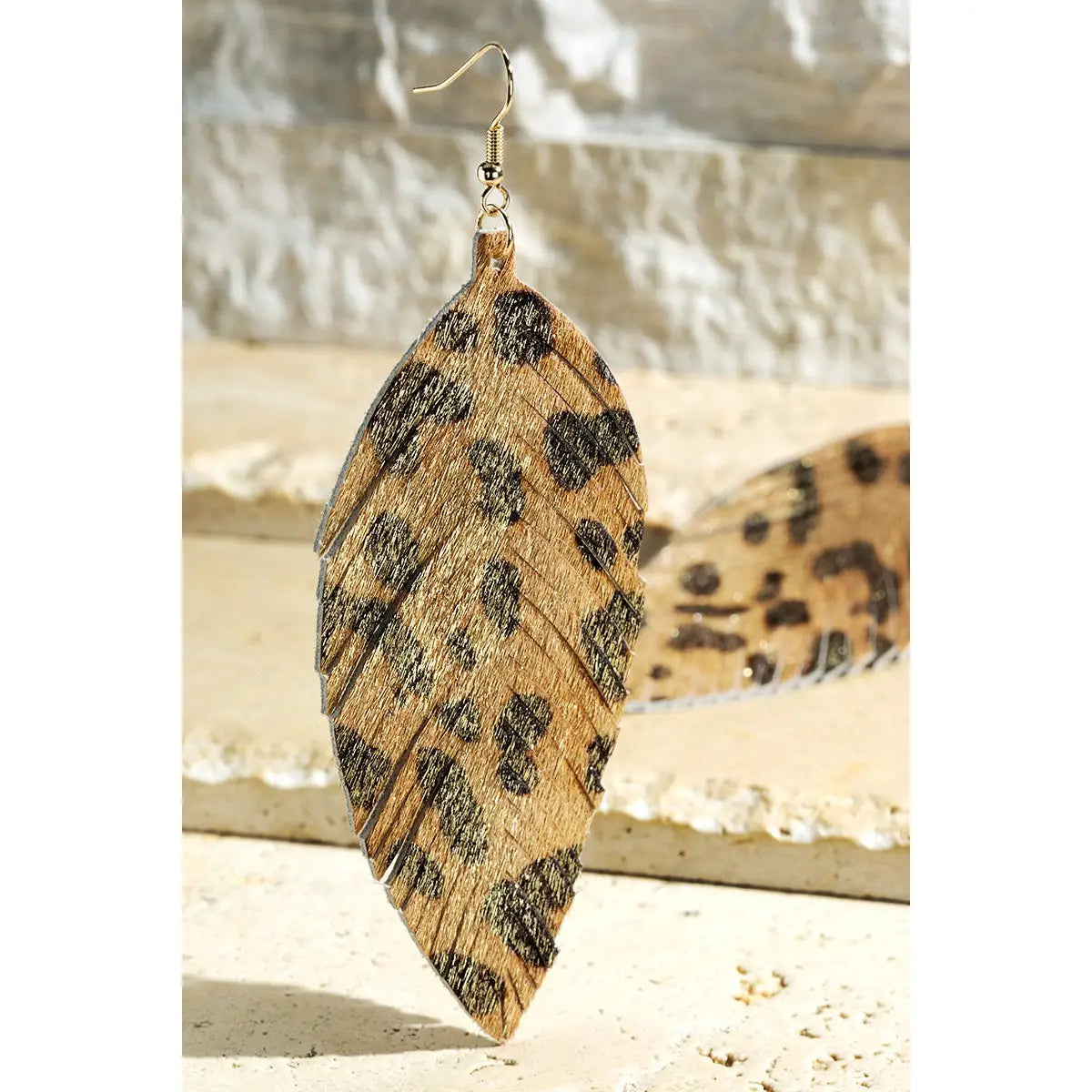 Animal Print Genuine Leather Earrings