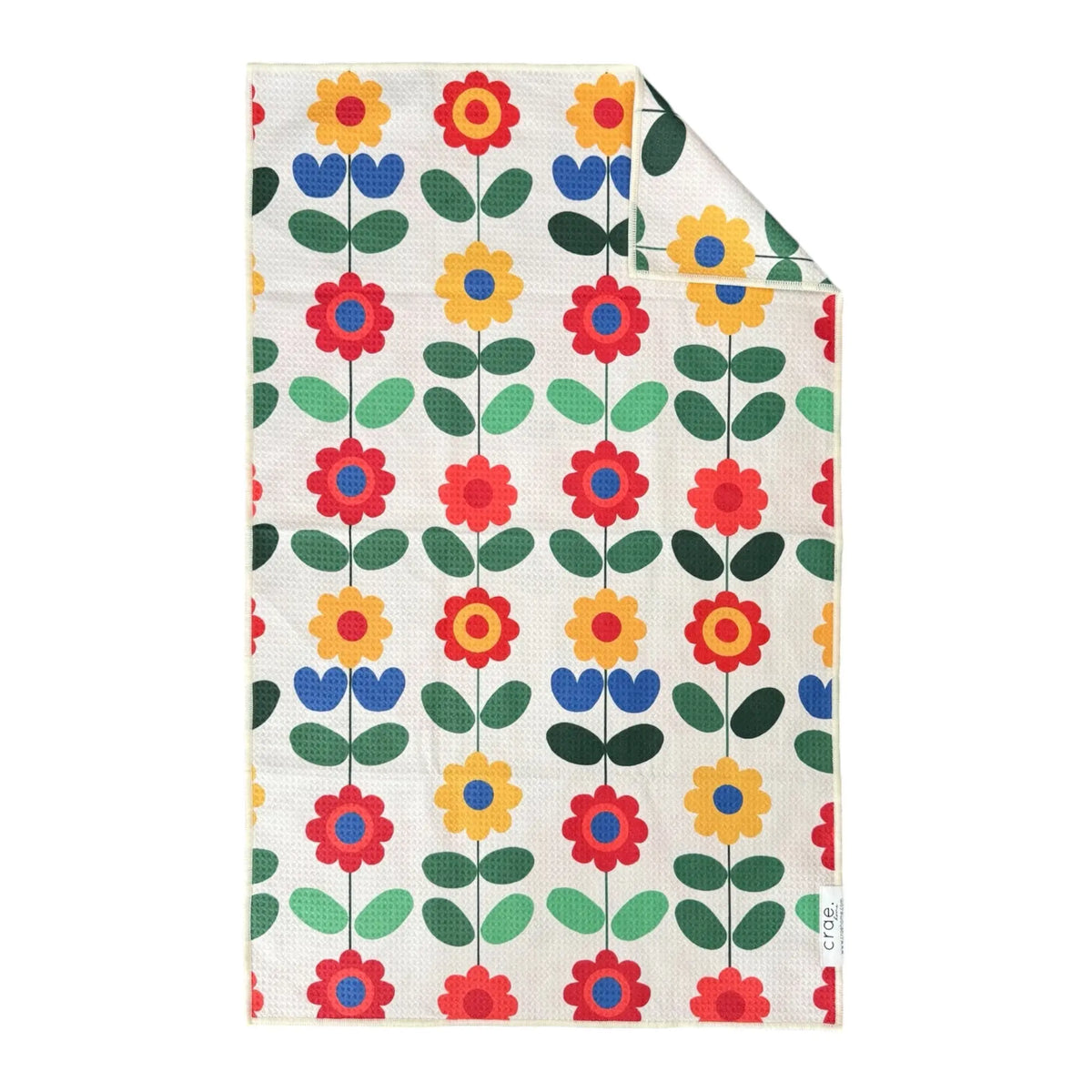 VW Groovy Flowers: Double-Sided Hand Towel