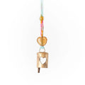 Upcycled Sari Heart Cutout Bell Wind Chime Up