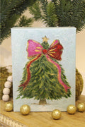 Pink Bow Tree Canvas Table Art