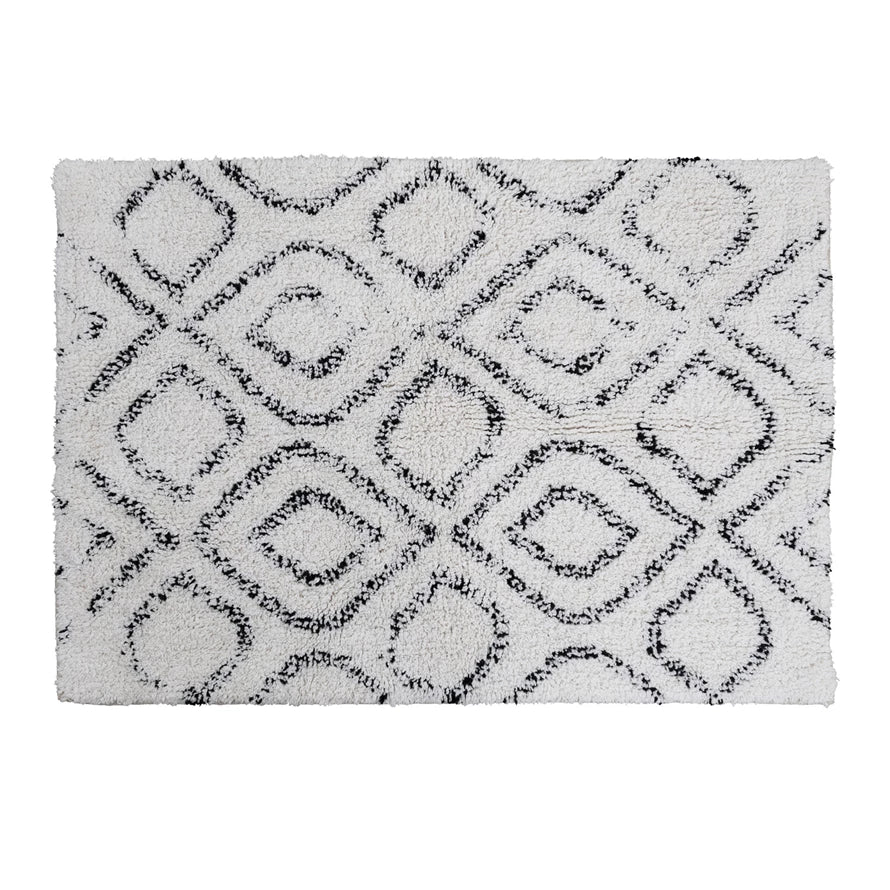 Diamond Pattern Cotton Tufted Rug