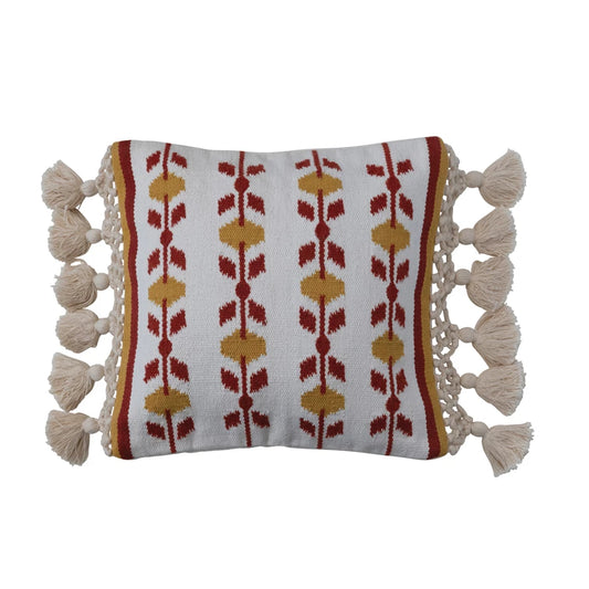 Hand-Woven Crochet & Tassels Pillow