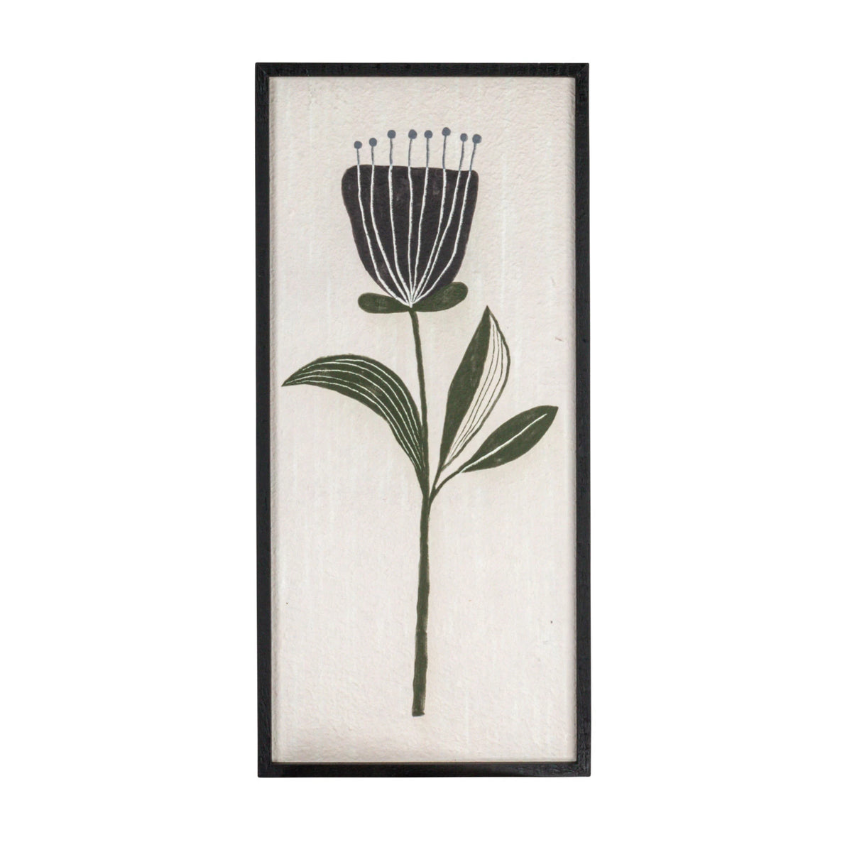 Black & White Wood Frame Flower Wall Decor