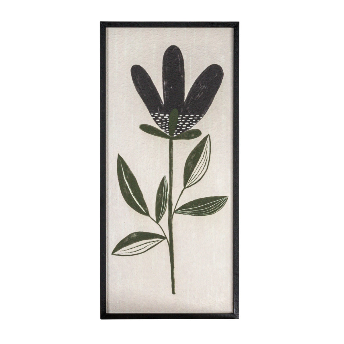 Black & White Wood Frame Flower Wall Decor